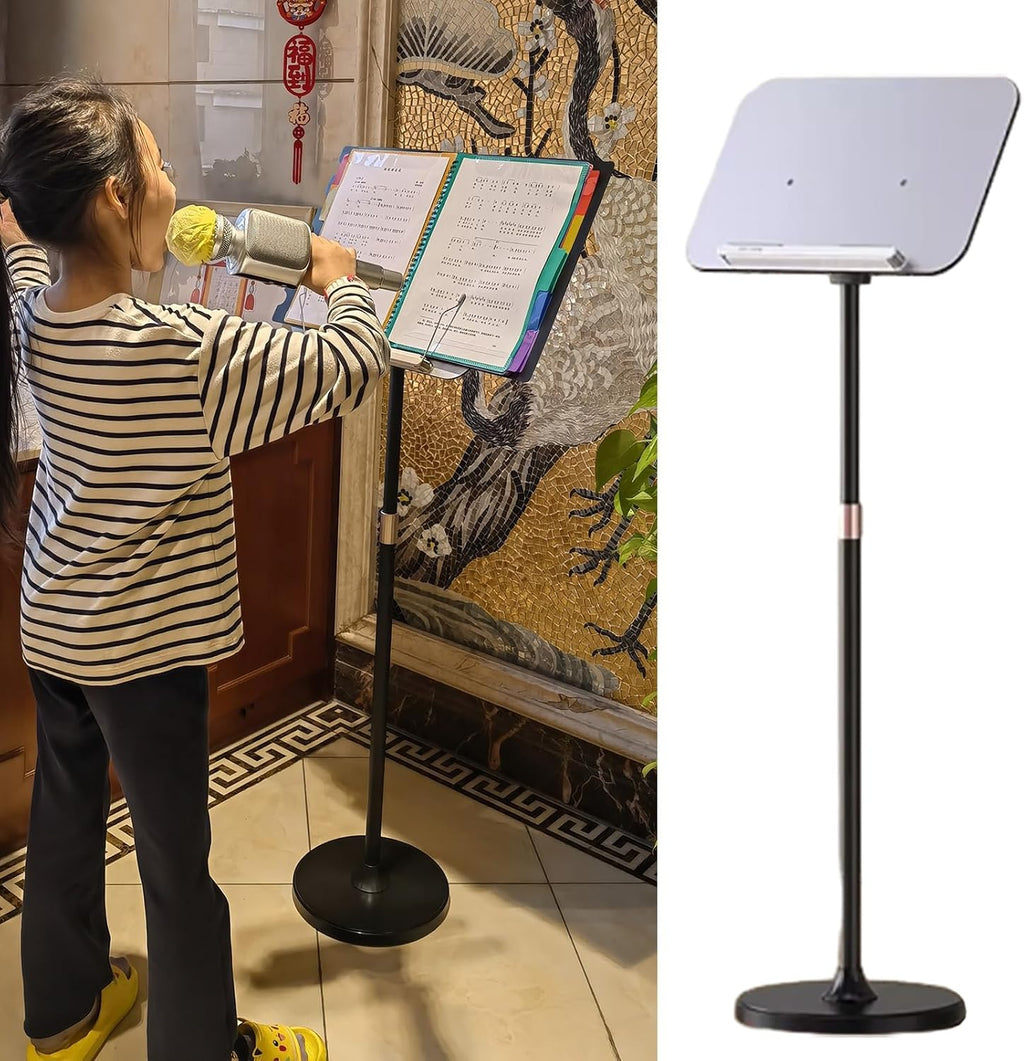 Professional Sheet Music Stand for Home, Adjustable Height Music Book Holder for Guitar, Ukulele, Violin Players, Orchestra Conductor Podium (Color : Black)
