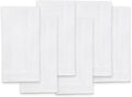 Solino Home White Linen Napkins Set of 6-100% Pure Linen Hemstitch Dinner Napkins 20 x 20 Inch for Spring, Summer, Memorial Day - Classic Hemstitch