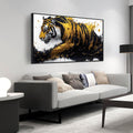 Tiger Painting Wall Art for Living Room - Animal Canvas Wall Art for Office - Black Framed Wall Art for Bedroom Size 24' x 48'