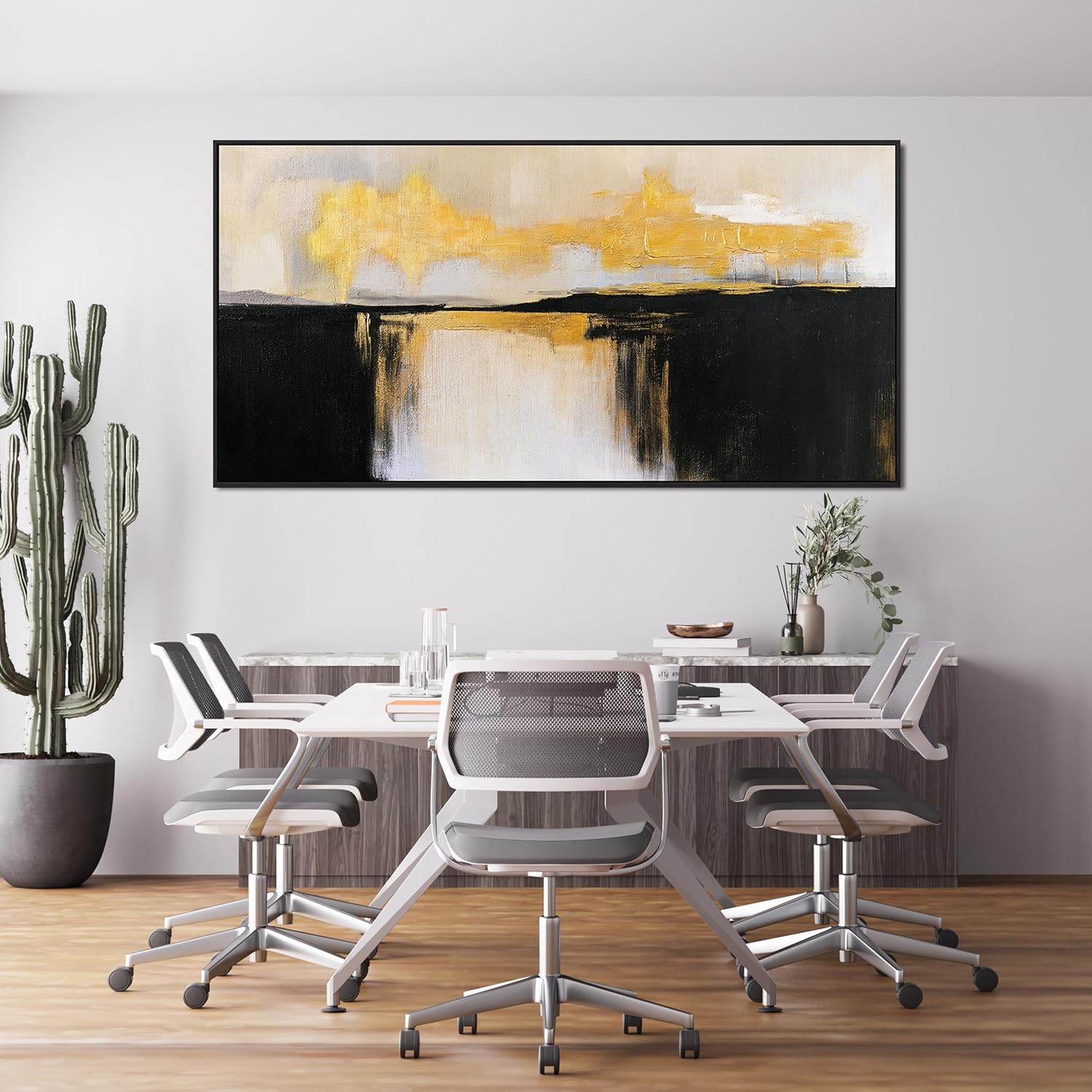 Canvas Wall Art Decor Large Framed Wall Art Decorations Wall Art Pictures For Living Room Abstract Black and Gold Wall Art Prints Abstract Canvas Art Wall Decor Bedroom Office Decor 29' x 58'