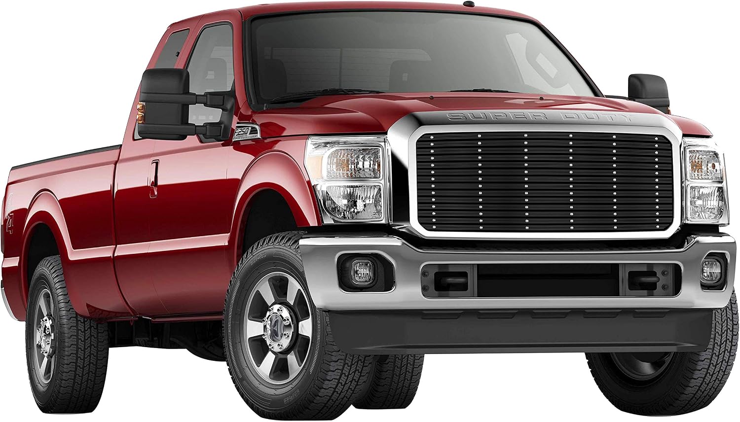 APS Premium Aluminum Black Rivet Studs Wide Billet Grille Grill Insert Compatible with Ford F250 F350 F450 F-550 SD 2011 2012 2013 2014 2015 2016 Main Upper N19-U82868F