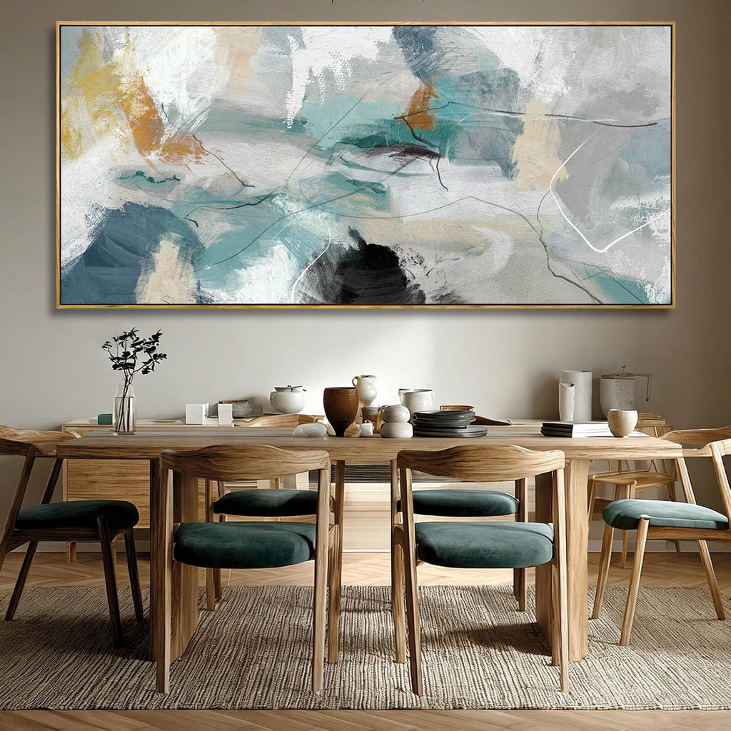 Abstract Framed Wall Art Colorful Picture Prints Line Canvas Poster 40'x86' Bedroom Artwork Home Decorations for Living Room