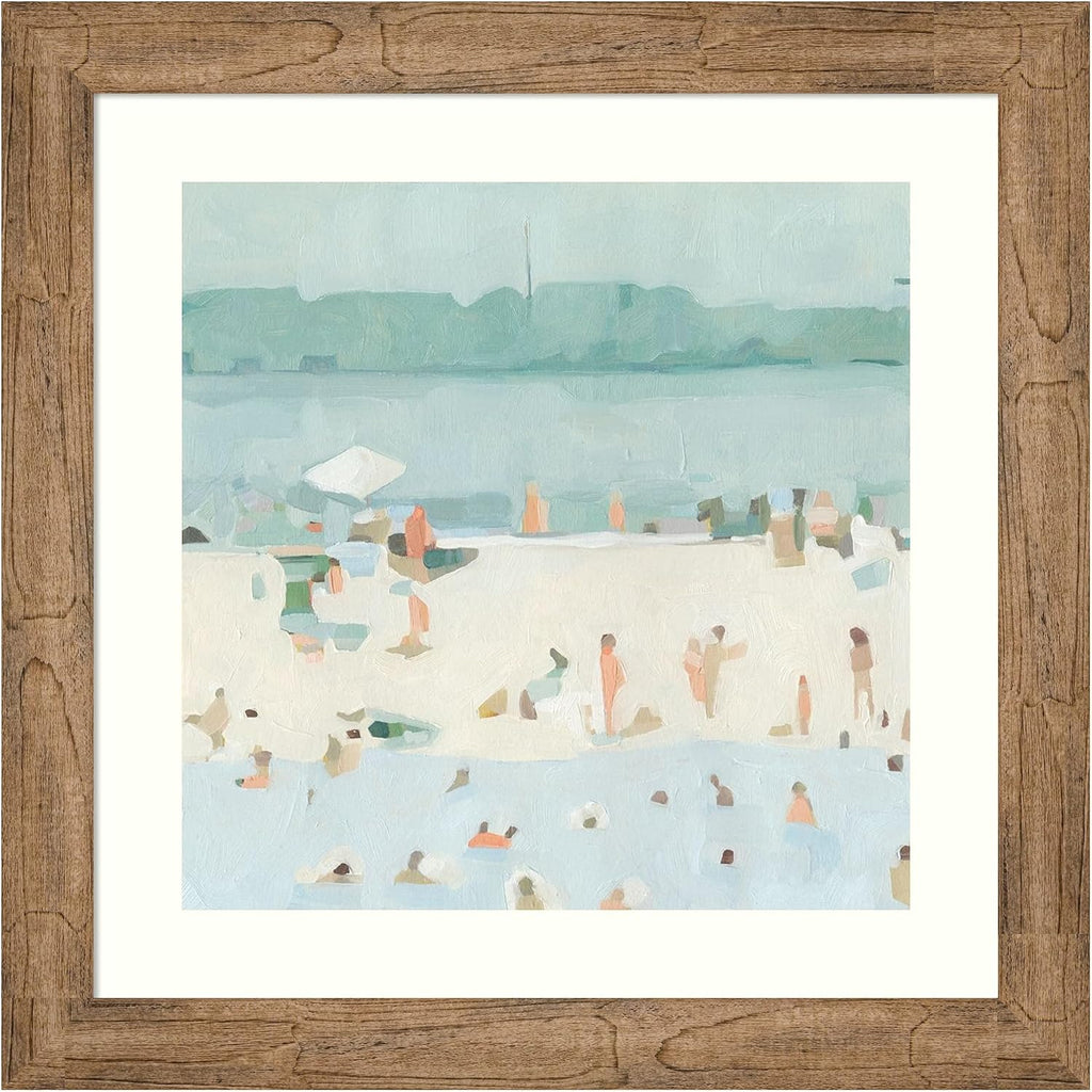 Amanti Art Framed Wall Art Print 24x24 Sea Glass Sandbar I by Emma Scarvey, Abstract Wall Art, Coastal Decor, Medium Poster Painting Artwork for Living Room, Bedroom, Bathroom, Kitchen, Office or