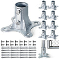 Aecxm 2' (1-7/8' Post OD) Chain Link Fence Post Floor Flange Galvanized Anchor Base for Fence Posts, Mailboxes, Lamp Posts & Commercial Applications 8Pack