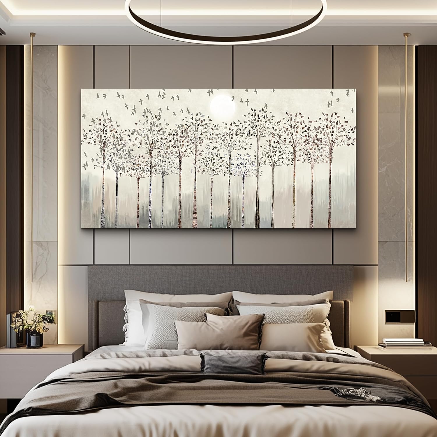 hyidecorart Large Canvas Wall Art For Living Room Decorations For Office Hotel Bedroom Wall Decor Trees And Birds Abstract Wall Paintings Canvas Prints Artworks Pictures Modern Home Decoration