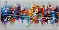 zoinart Colorful Music Symbol Oil Painting on Canvas, Abstract Art Thick Paint Texture Painting, Creative Pattern Wall Art, Modern Minimalist Living Room Deco