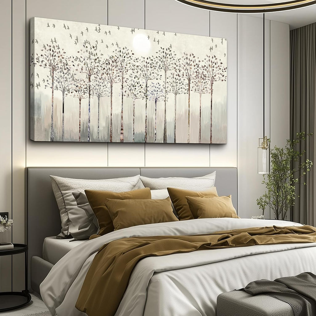hyidecorart Large Canvas Wall Art For Living Room Decorations For Office Hotel Bedroom Wall Decor Trees And Birds Abstract Wall Paintings Canvas Prints Artworks Pictures Modern Home Decoration