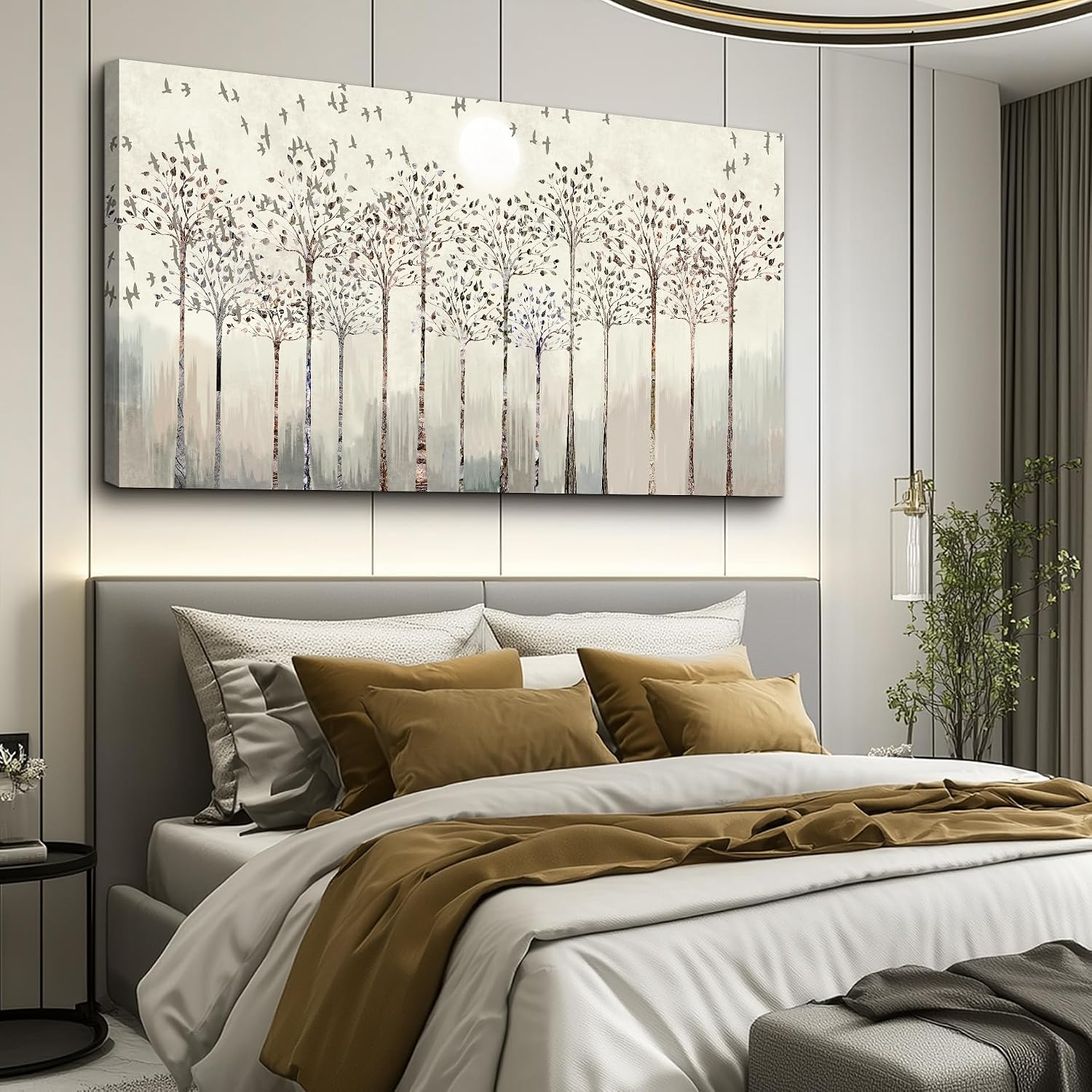 hyidecorart Large Canvas Wall Art For Living Room Decorations For Office Hotel Bedroom Wall Decor Trees And Birds Abstract Wall Paintings Canvas Prints Artworks Pictures Modern Home Decoration