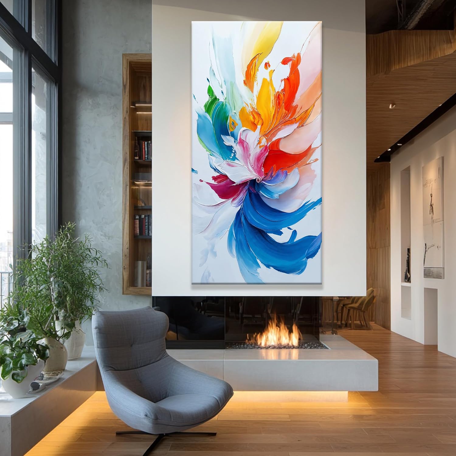 TAIJXAGSG Large Canvas Art Wall Decor Prints Colorful Abstract Wall Art For Living Room Blue Abstract Art Artwork Painting Picture For Bedroom Hotel Office Home Aesthetic Wall Decor 29 X 58 In