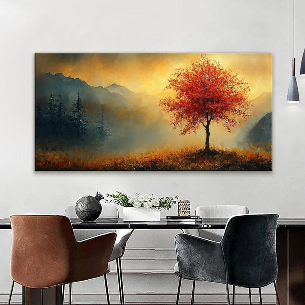 Suconvng Wall Art For Living Room Prints Tree Of Life Gold Landscape Canvas Art Wall Decor Large Wall Art Print Painting Picture For Bedroom Hotel Aesthetic Home Decor Artwork 29 X 58 Inch