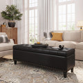 FiveWillowise Storage Ottoman Bench,51-Inch Large Storage Bench for Bedroom End of Bed, 30 Gallons Faux Leather Ottoman with Storage for Bedroom, Living Room, Entryway, Black