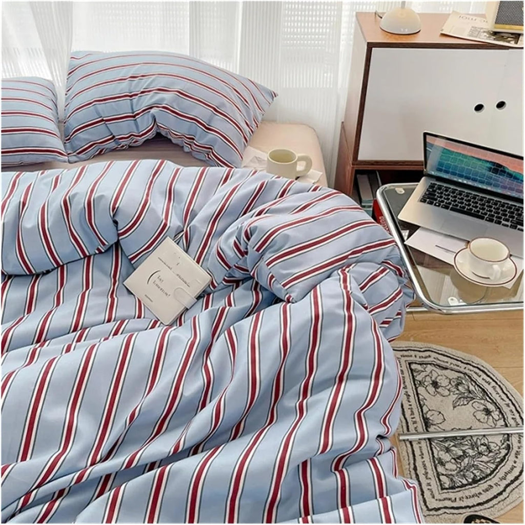 ADovz Pure Cotton Duvet Cover Bed Sheet Pillow Case 4pcs Bedding Set Soft Comforter Quilt Cover Sleeping Naked Bed Linen,Bed Sheets, FH-762