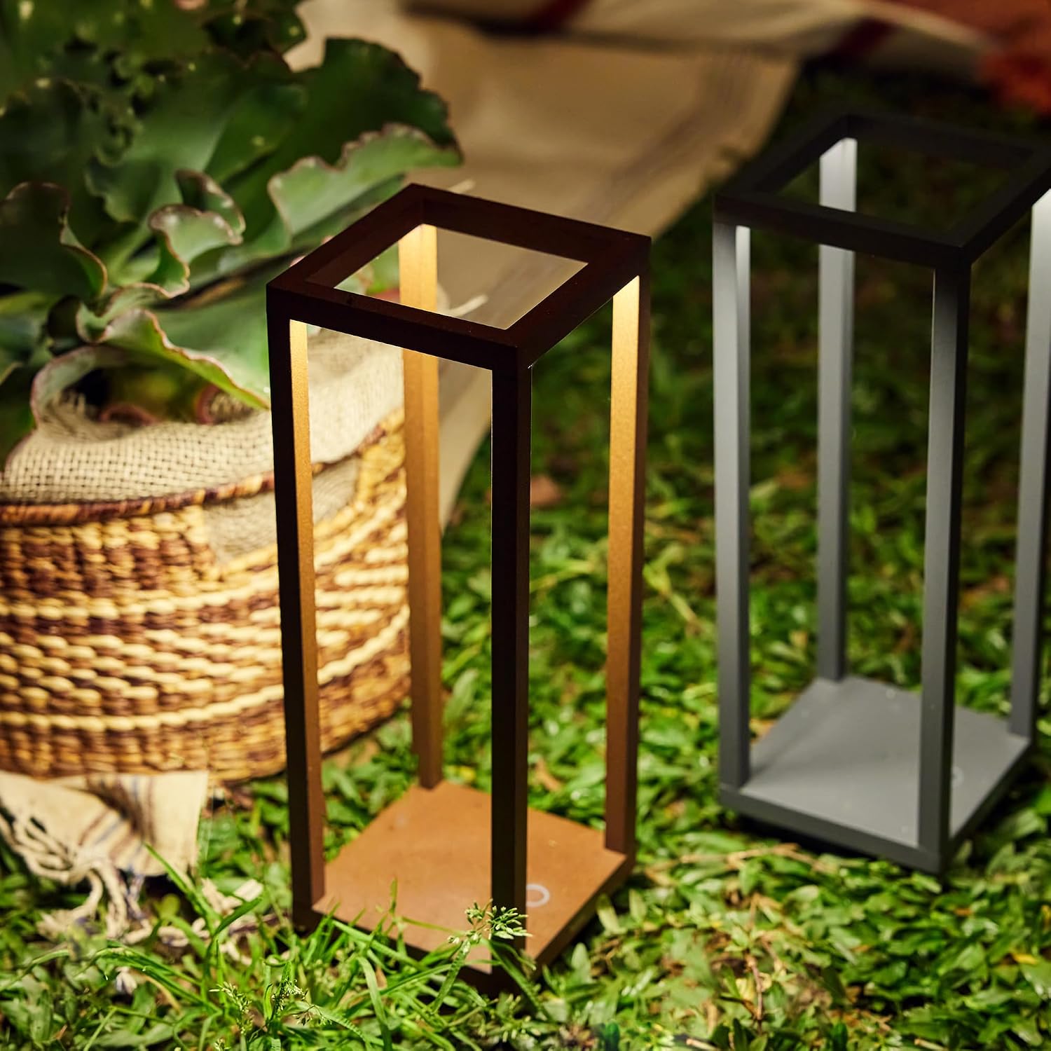 Zafferano, Home Pro Lamp, Rechargeable Cordless Table Lamp with Touch Controls, Suitable for Indoor and Outdoor, Dimmer, 3000 K, Height 11.6 Inches, Rust Color