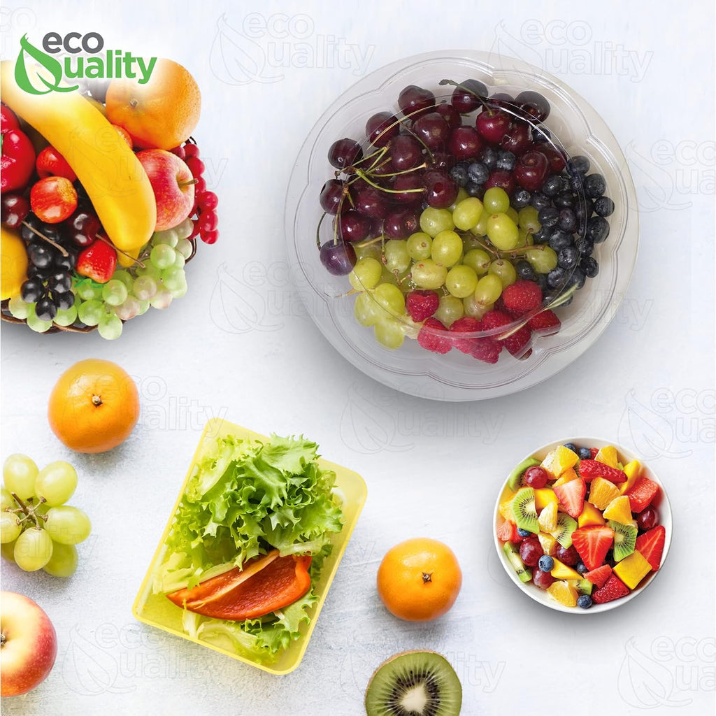 40oz Salad Bowls To-Go with Lids - Crystal Clear Plastic Disposable Salad Containers | Airtight, Lunch, Salads, Parfait, Fruits, Leak Proof, Airtight, Fresh, Meal Prep | Rose Bowl Container (200)