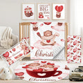 Custom Baby Crib Bedding Set, 5 PCS Personalized Name Baby Crib Sets for Girls Boys, Lovely Bear Theme Nursery Bedding Sets for Infant Toddler, Double Layer Flannel Bed Set Customized Gifts