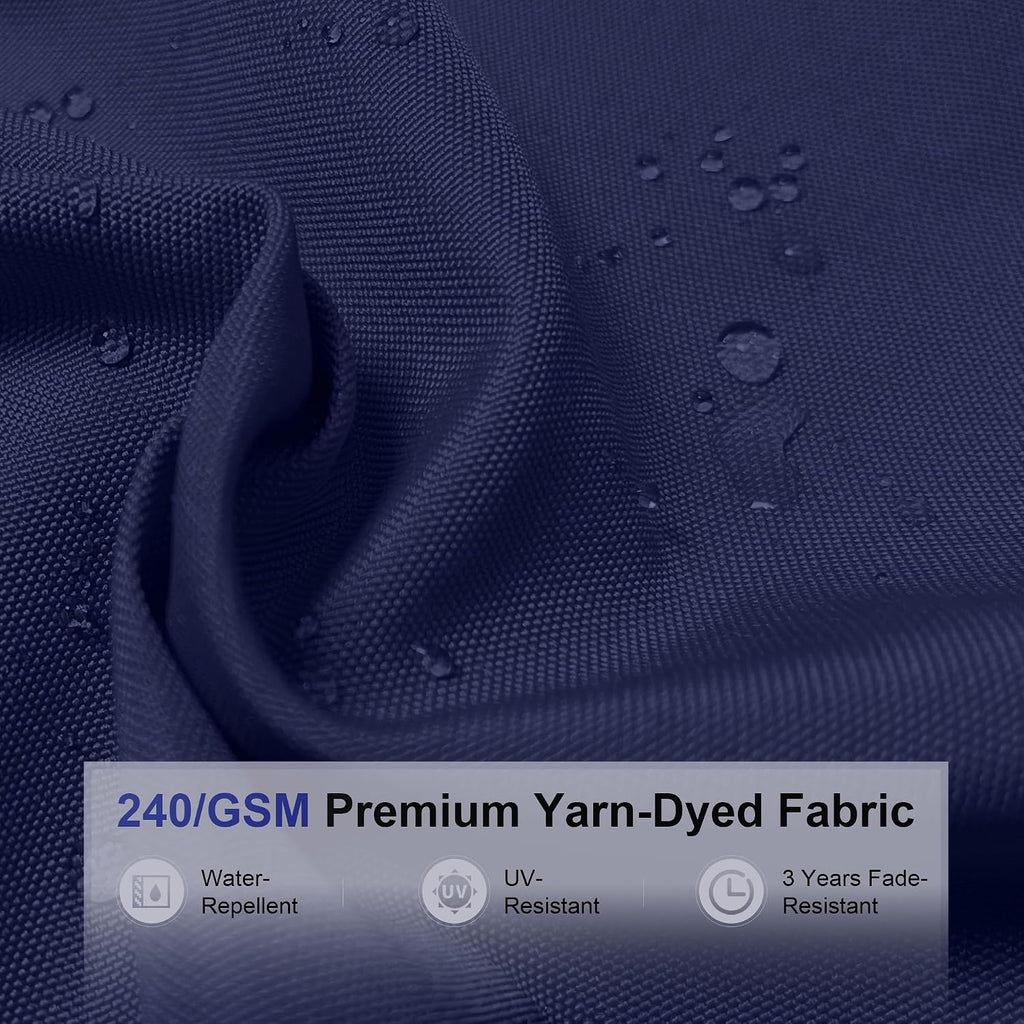 PURPLE LEAF 13ft Patio Umbrella with Lights Outdoor Round Large Cantilever Umbrella Solar Powered LED Windproof Offset Umbrella Heavy Duty for Garden Deck Pool Patio, Navy Blue