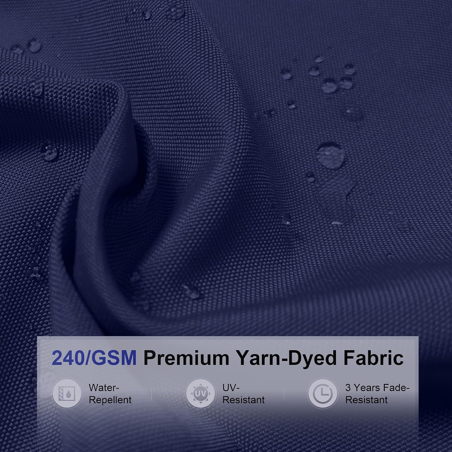PURPLE LEAF 13ft Patio Umbrella with Lights Outdoor Round Large Cantilever Umbrella Solar Powered LED Windproof Offset Umbrella Heavy Duty for Garden Deck Pool Patio, Navy Blue