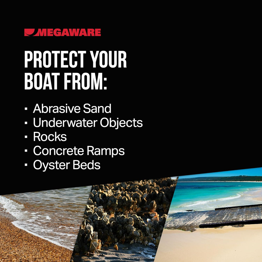 MEGAWARE KEELGUARD USA-Made, Original DIY Keel Guard, 5-Inch Wide, 4-12ft Sizes, 11 Colors, Complete Install Kit with Primer, Hull Protector, for Fiberglass and Some Aluminum Boats, Marine-Grade