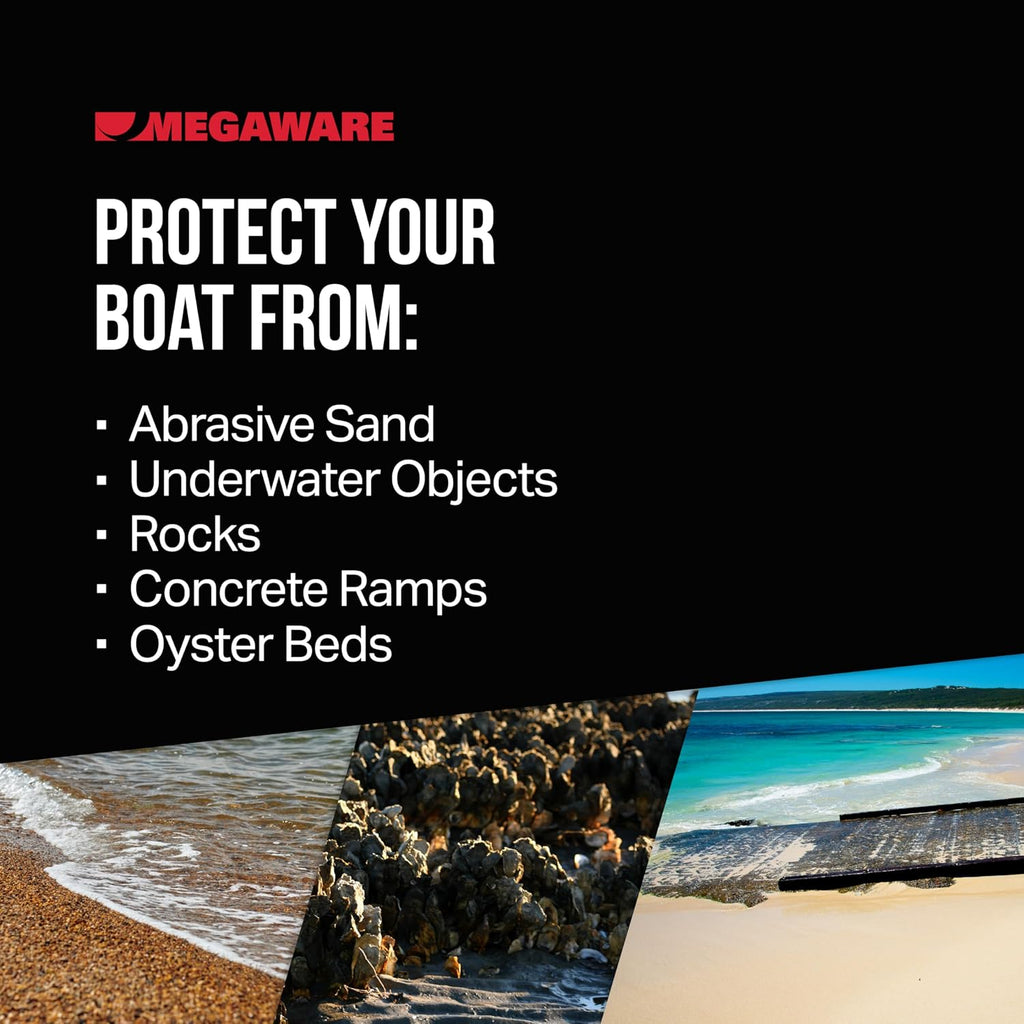 MEGAWARE KEELGUARD USA-Made, Original DIY Keel Guard, 5-Inch Wide, 4-12ft Sizes, 11 Colors, Complete Install Kit with Primer, Hull Protector, for Fiberglass and Some Aluminum Boats, Marine-Grade