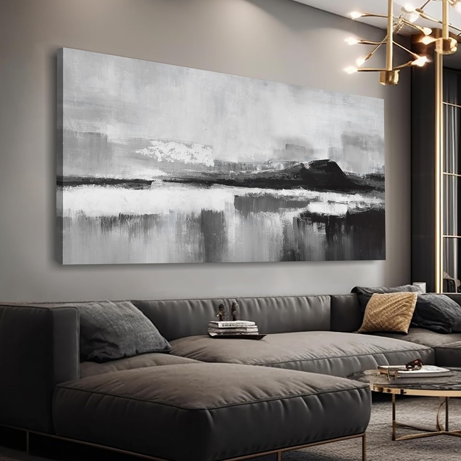Abstract Wall Art Decor Large Home Decor Wall Art Prints Black and White Wall Decor Modern paintings Decorations for Living Room Bedroom Kitchen Office 30'×60'