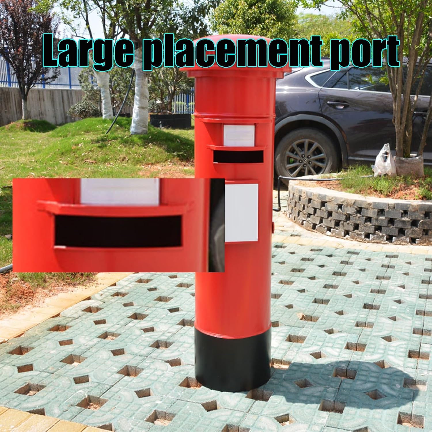 Locking Metal Mailbox 47.2' Tall Mailbox Rear Opening Door Outdoor Rainproof Parcel Boxes with Rain Strip Multiple Color Options