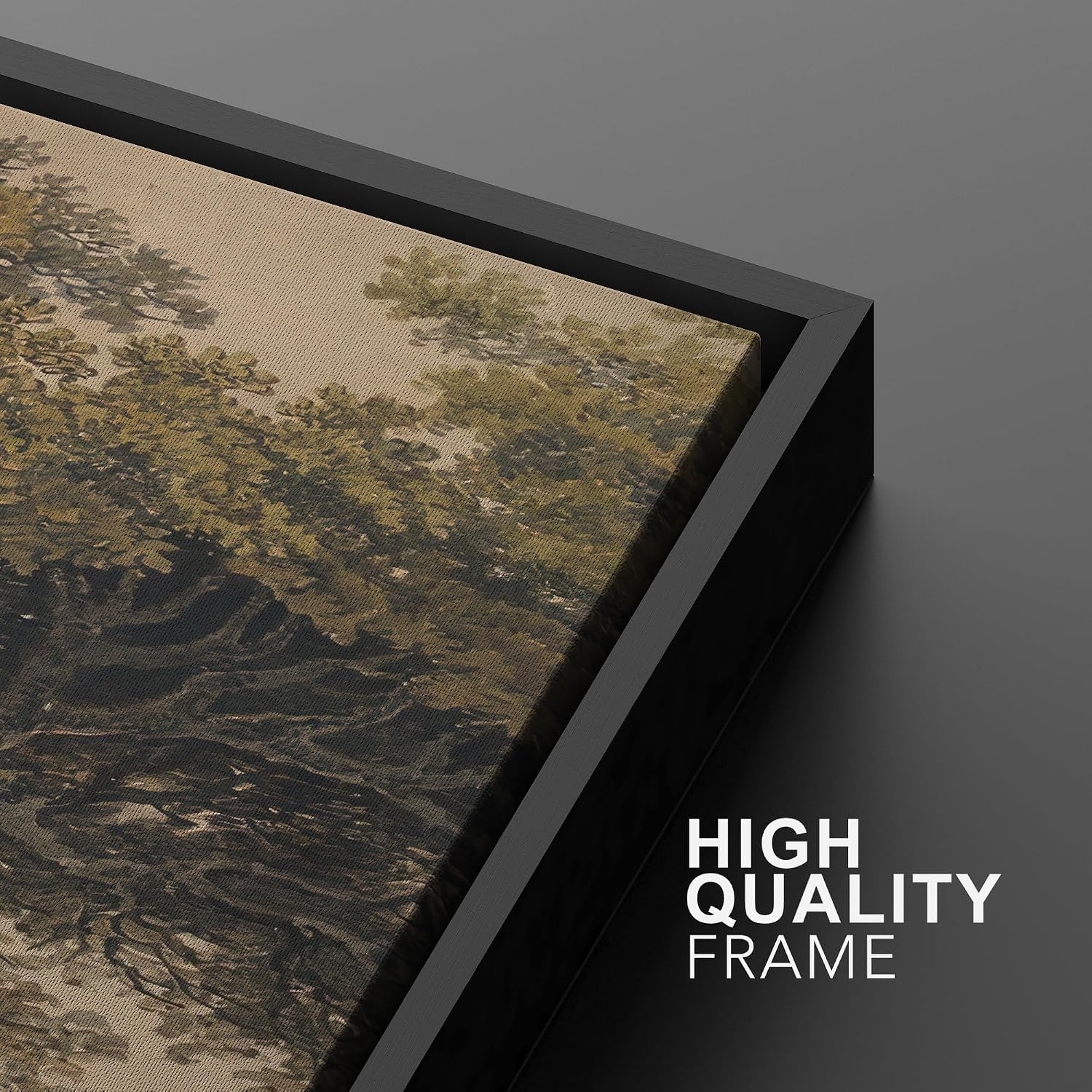 MUDECOR Framed Wall Art Print Set Vintage Landscape Rustic Tree and Mountain View Illustrations Decorative Colorful for Living Room, Bedroom, Office - 16'x24'x3 Black