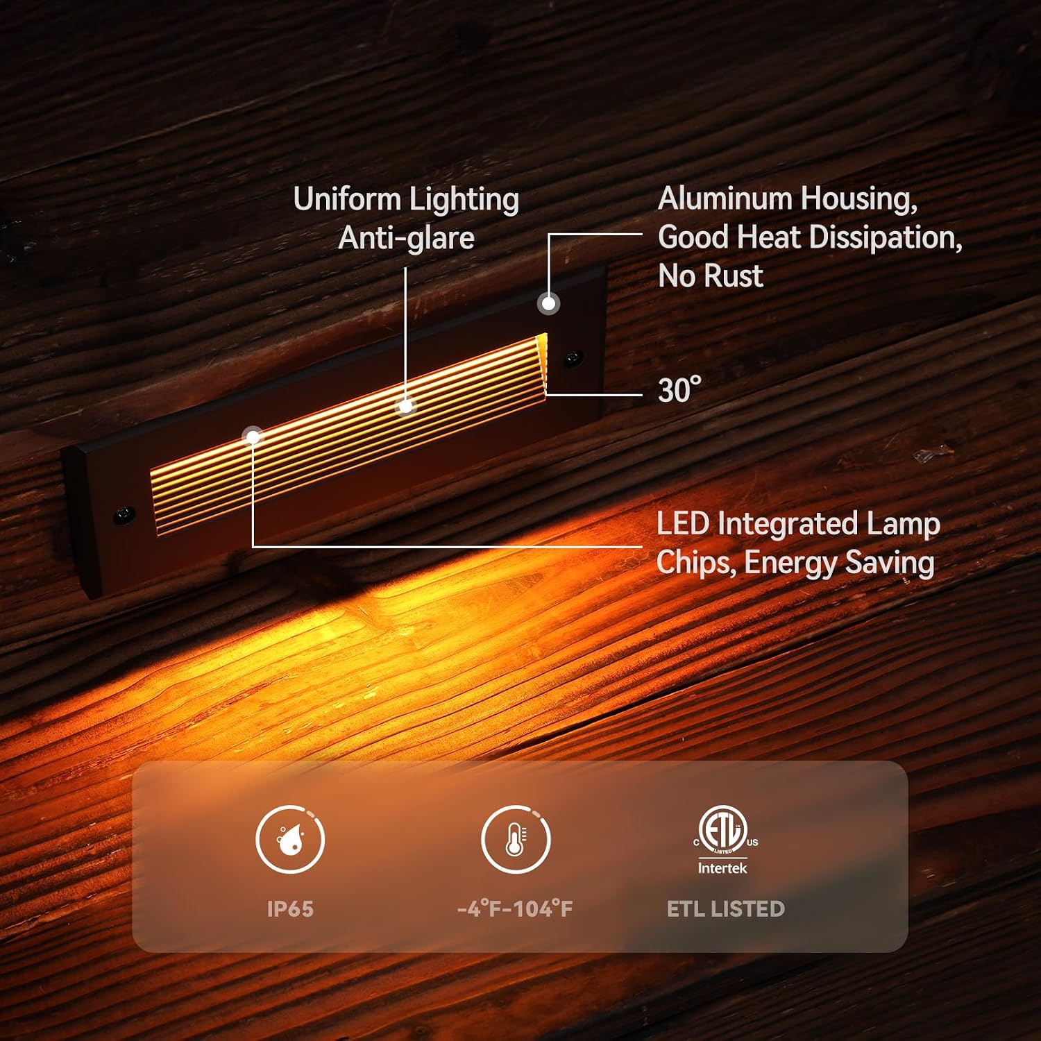 LEONLITE 12-Pack 5W/4W/3W Dimmable 5CCT Low Voltage LED Step Lights Outdoor, 9 Inch Exterior Step Lighting, 12-24V AC/DC Landscape Stair Riser Light, UL Listed, IP65, Oil Rubbed Bronze, Aluminum