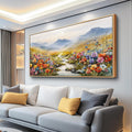 XIGUANGART Extra large Framed Wall Art, Floral Wall Decor,Flower Pictures Wall Decor, Wildflower Botanical Wall Art, Landscape Canvas Painting for Living Room Bedroom Kitchen Sofa Farmhouse 30'x60'