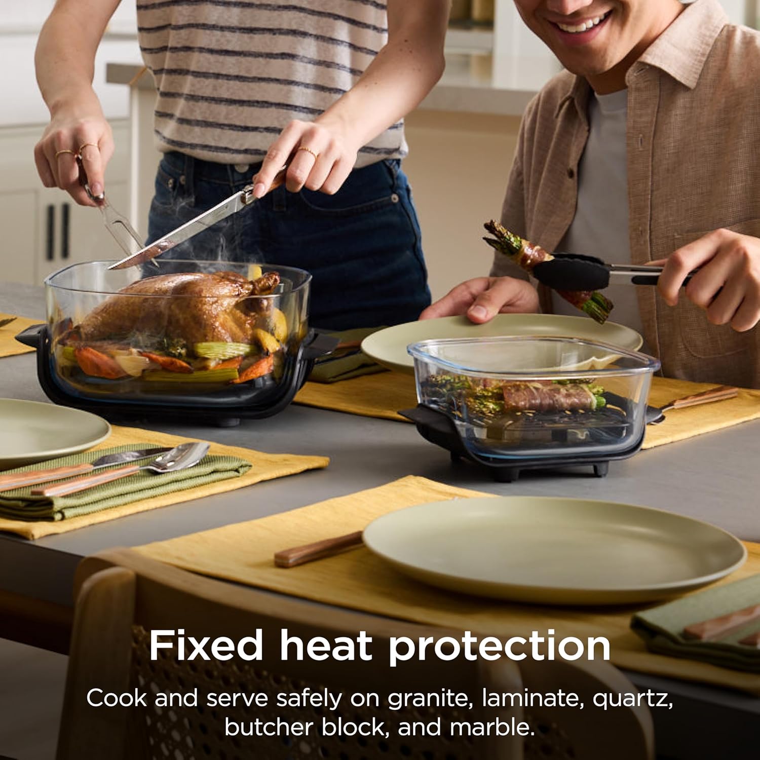 Ninja Crispi 5-in-1 Glass Air Fryer | With Nontoxic 2.5 QT, 4QT, 6-Cup Containers & Lids | Microwave, Freezer & Dishwasher Safe | 450°F Max Temp | Green | FN103BF
