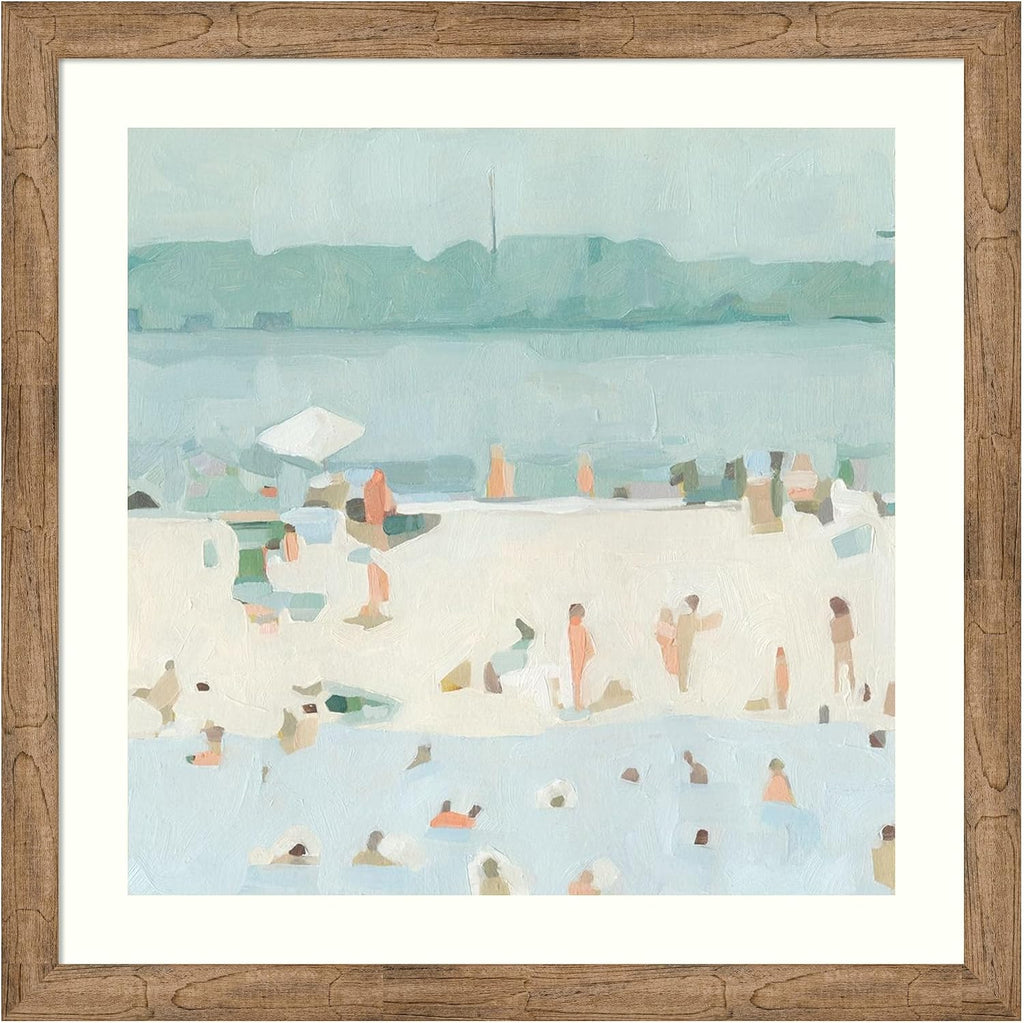 Amanti Art Framed Wall Art Print 36x36 Sea Glass Sandbar I by Emma Scarvey, Abstract Wall Art, Coastal Decor, Large Poster Painting Artwork for Living Room, Bedroom, Bathroom, Kitchen, Office or