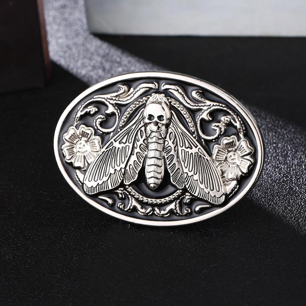 Men's Western Belt Buckle - Turquoise Texas Longhorn Bull Design for Cowboy & Rodeo Style