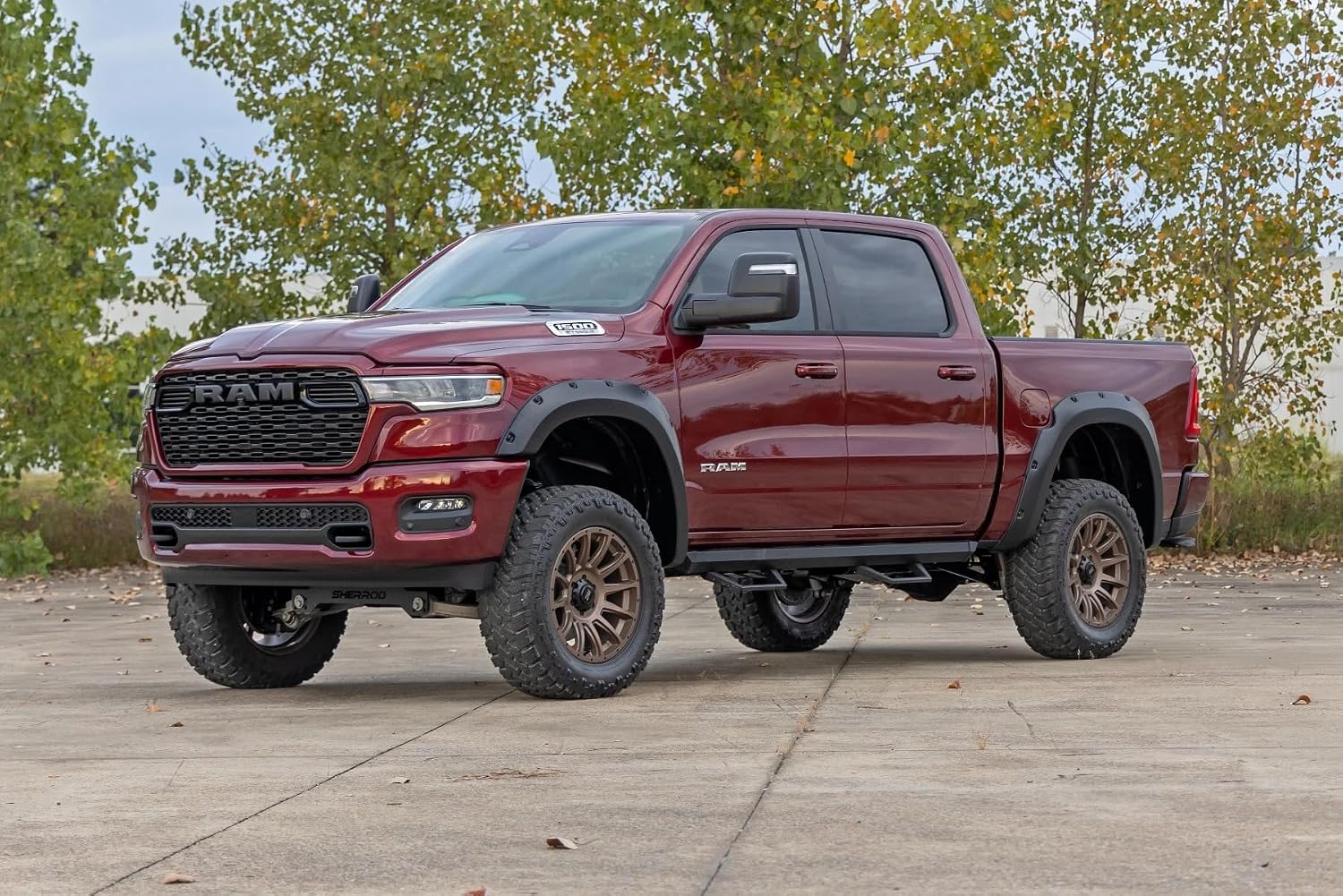 Rough Country Pocket Fender Flares for Ram 1500 (2025-2026) - Bolt-on Rivet Style, UV-Resistant ABS, Paintable Matte Black