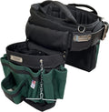 BOULDER BAG Ultimate Electrician's MAX Combo with Comfort Back Support Tool Belt, Leather Belt Buckle, Heavy Duty Work Belt, Green, (Small 24-27 Inch Waist), Tool Belt Made in USA