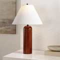 SAFAVIEH Lighting Collection Rennie Walnut 25-inch Table Lamp (LED Bulb Included)