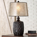 Franklin Iron Works Kelly 25 1/2' High Farmhouse Rustic Country Cottage 3-Way Table Lamp USB Cord Dimmer Brown Finish Single Mica Shade Living Room Charging Bedroom Bedside Nightstand (Colors May