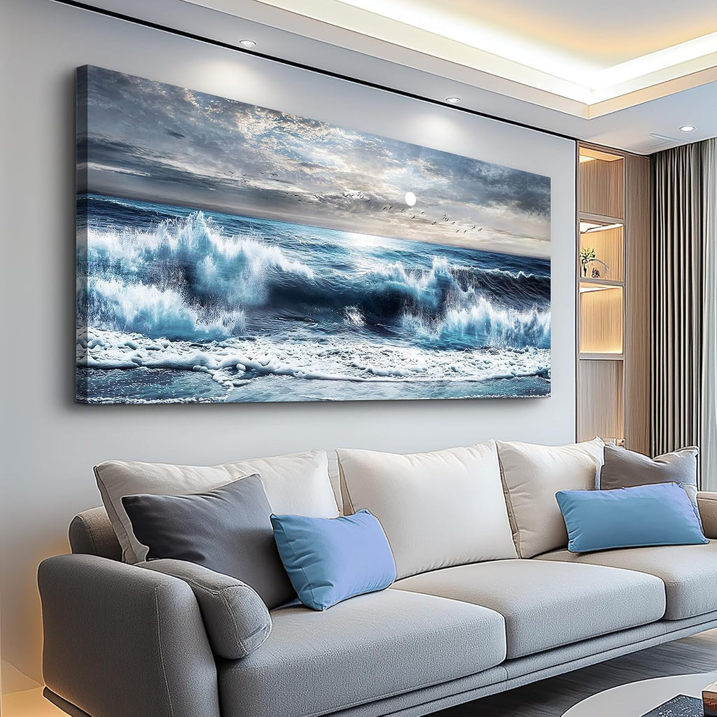 ERQINHUA Large Canvas Wall Art For Living Room Wall Decor For Office Bedroom Mural Wall Pictures Artwork Marine Landscape Painting Hotel Room Aesthetic Printed picture artworks Home Decor 30'x60'