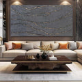 XIANSHOU Canvas Wall Art Hand Painted Large Gold and Grey Abstract Painting Textured Wall Decor 29'x58' Home Artwork Decoration for Living Room Office Bedroom Dining Room