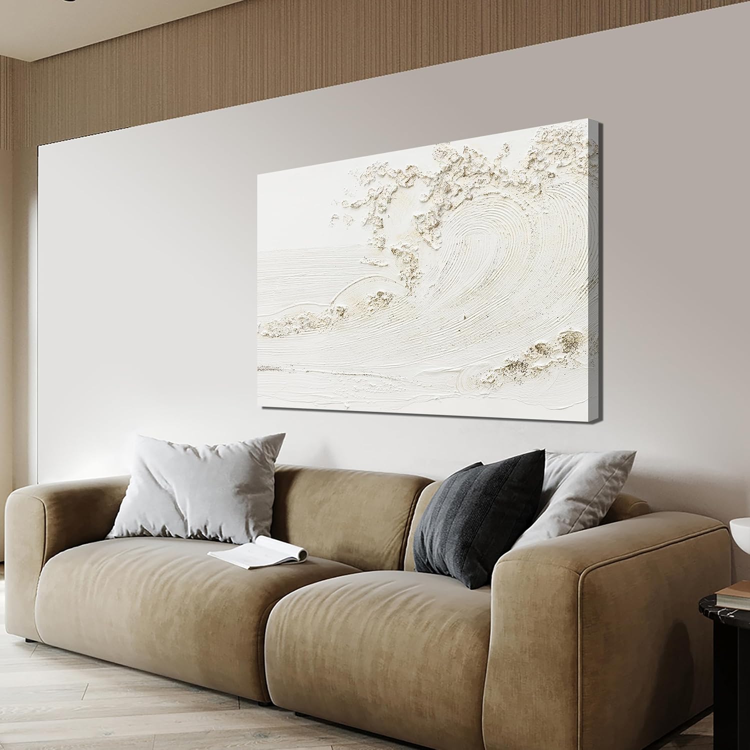 Canvas Wall Art Decor Large Wall Art for Living Room Large Artwork for Walls Black Abstract Wall Art Decor Canvas Art Wall Decor Modern Textured Wall Art Paintings 32' X 48' Bedroom Office Wall Decor