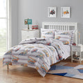 Kids Bedding Set Bed in a Bag for Boys and Girls Toddlers Printed Sheet Set and Comforter, Twin, Trucks (Pack of 4)