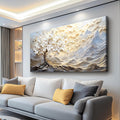 XIGUANGART Large Canvas Wall Art Mountain Landscape Farmhouse Floral Paintings Modern Abstract Artwork for Walls White Tree of Life Pictures for Living Room Bedroom Dining Room Office Home Wall Decor