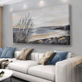 Yuaxker Ocean Art Wall Decor Grey and Gold Ocean Wall Art Large Modern Prints Trendy Canvas Painting for Living Room, Bedroom, Dining Room Office Home Decor 30x60 inch