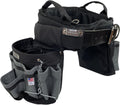 BOULDER BAG Ultimate Electrician's MAX Combo with Comfort Back Support Tool Belt, Leather Belt Buckle, Heavy Duty, Silver, (Extra-Large 37-42 Inch Waist), Made in USA