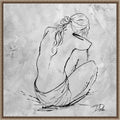 Amanti Art Framed Canvas Wall Art 22x22 Nude Sketch I by Patricia Pinto, Framed Wall Art Canvas, Abstract Artwork, Traditional Decor, Medium Poster Painting for Living Room, Bedroom, Bathroom,