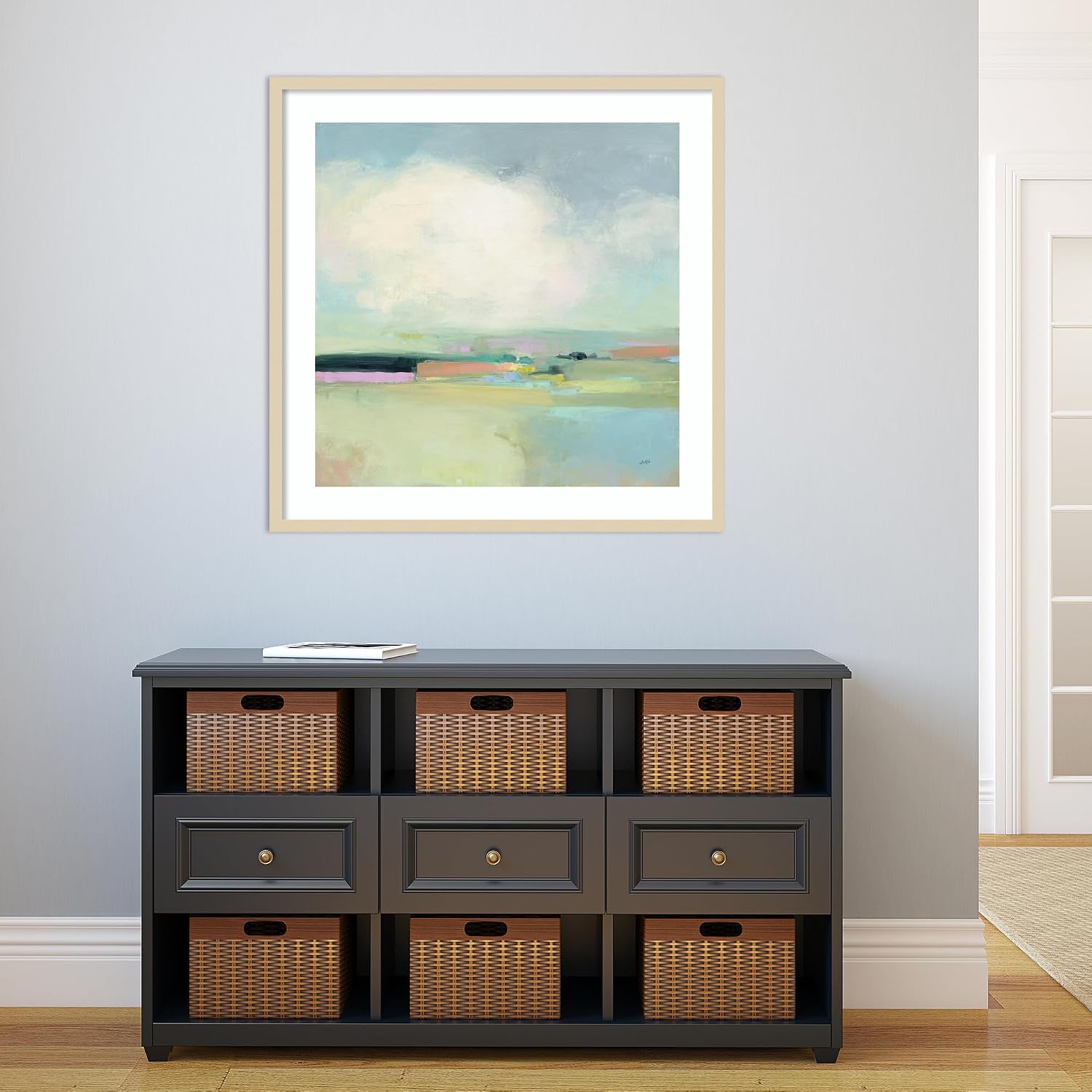 Amanti Art Framed Wall Art Print 33x33 Colorful Landscape by Julia Purinton, Abstract Wall Art, Modern Contemporary Decor, Large Poster Painting Artwork for Living Room, Bedroom, Bathroom, Kitchen,