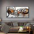 XLSJERST Abstract Wall Art - Framed Black White Canvas Home Art Decor for Living Room Office Canvas Pintings Modern Minimalist Frame Wall Art 24x48 Inches