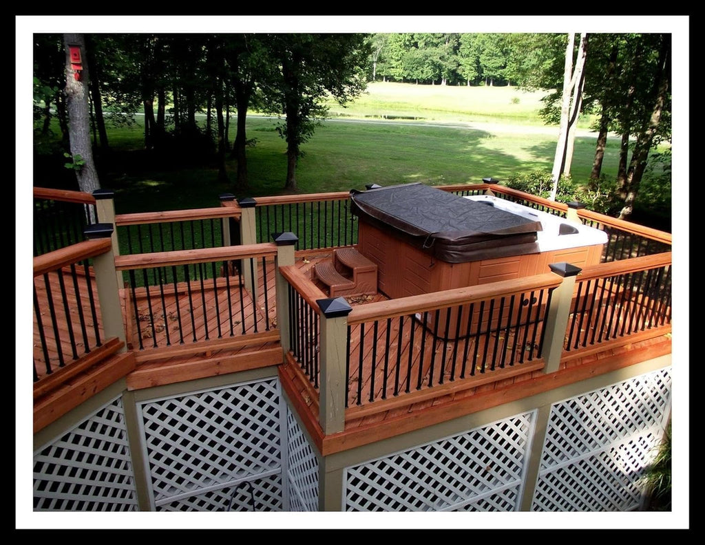 6x6 Pyramid Post caps (14-Pack) Fits Post Measuring 5.5'x5.5' up to 5.75'x5.75'. Made Out of UV Stable Polymer Longest Lasting 6x6 Deck Post Cap on Market. Made by Atlanta Post Caps (Brown)