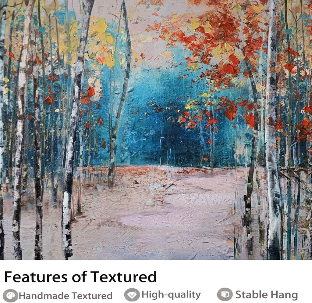 Ardemy Aspen Tree Wall Art Living Room Landscape Panoramic Textured Pictures Bedroom Wall Decor Forest Canvas Paintings Artwork Home Office Wall Decoration, 58'x29'