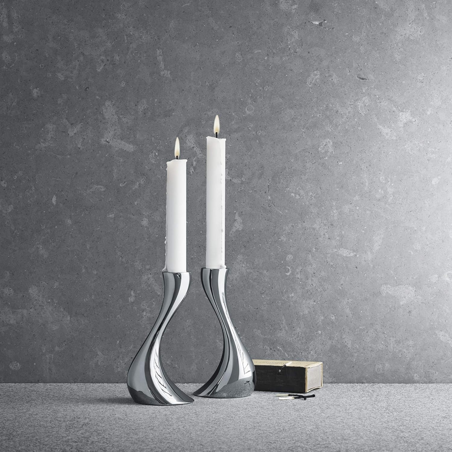 Georg Jensen Cobra Small Candle Holder Set of 2