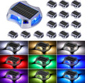 Bosceos Solar Driveway Lights Outdoor 16-Pack, Solar Deck Lights RGB Color Modes Dock Light Waterproof Driveway Markers Step Light for Sidewalk Stair Garden Pathway Walkway Yard