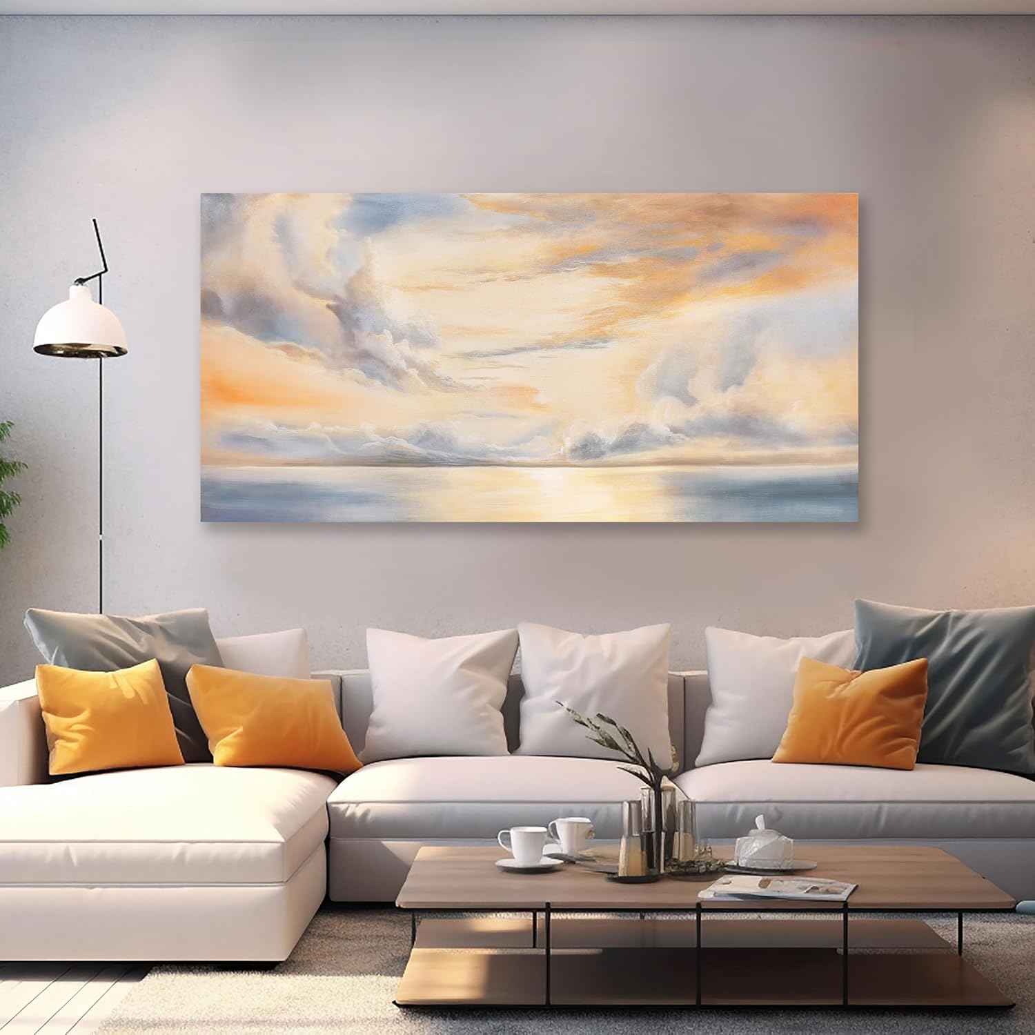 Glvzygy Abstract Wall Art Nature Scenery Wall Decor Sky Clouds Sunset Wall Art Prints Canvas Painting Wall Decor Artwork for Home Room Bathroom Living and Office Home Decor Wall 29'x58'